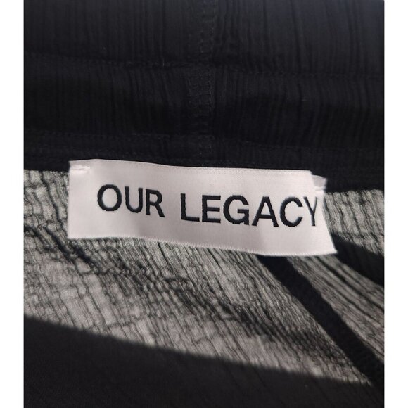 Our Legacy Reduced Straight-Leg Crinked Trousers Size 48 US 32 M Mens Black $335 - Picture 6 of 13